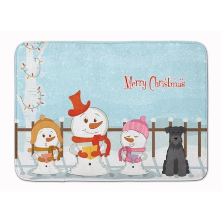 Carolines Treasures Christmas Miniature Schanuzer Black Machine Washable Memory Foam Mat BB2382RUG